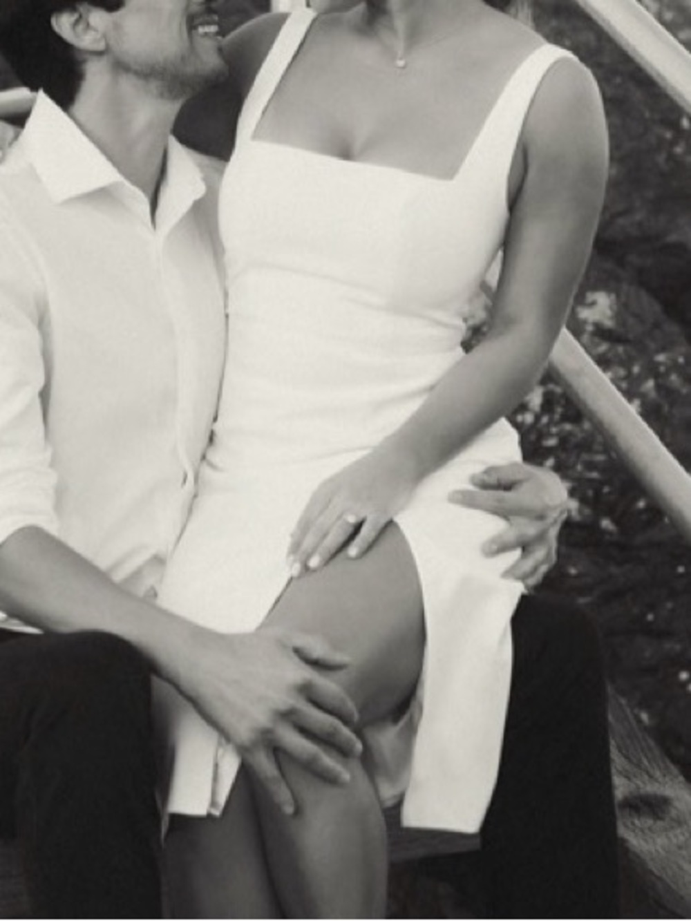 Jenny Yoo White Square Neckline Sheath Dress